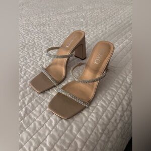 Sparkly nude heels